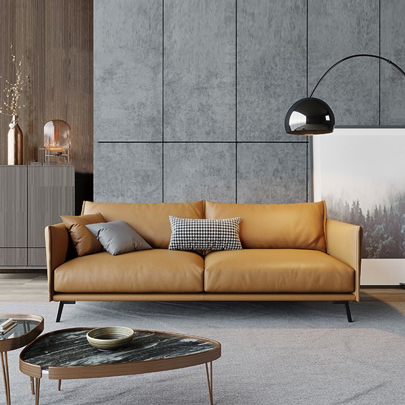 Moderne Kissen Standardsofa 29,53 "Hochquadrat -Armsofa, Champagner