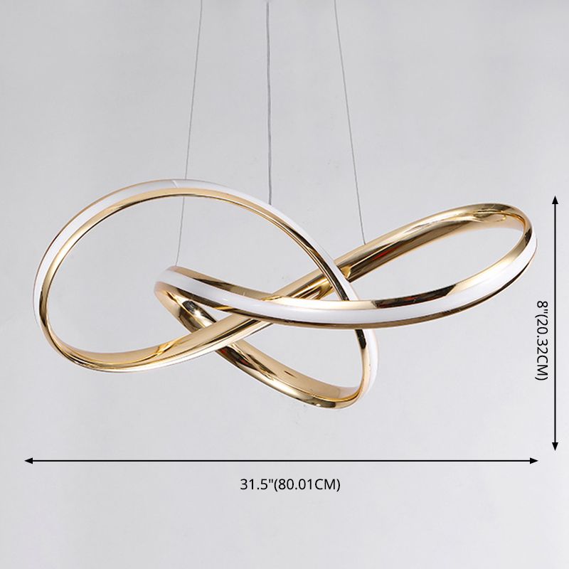 Modern Simplicity Spiral LED Chandelier Light Fixtures Metallic Hanging Pendant Lights for Restaurant