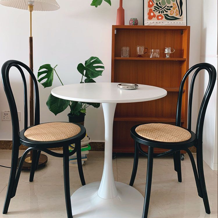 Silla de madera de haya maciza contemporánea, sillas de comedor de cocina con parte trasera Windsor