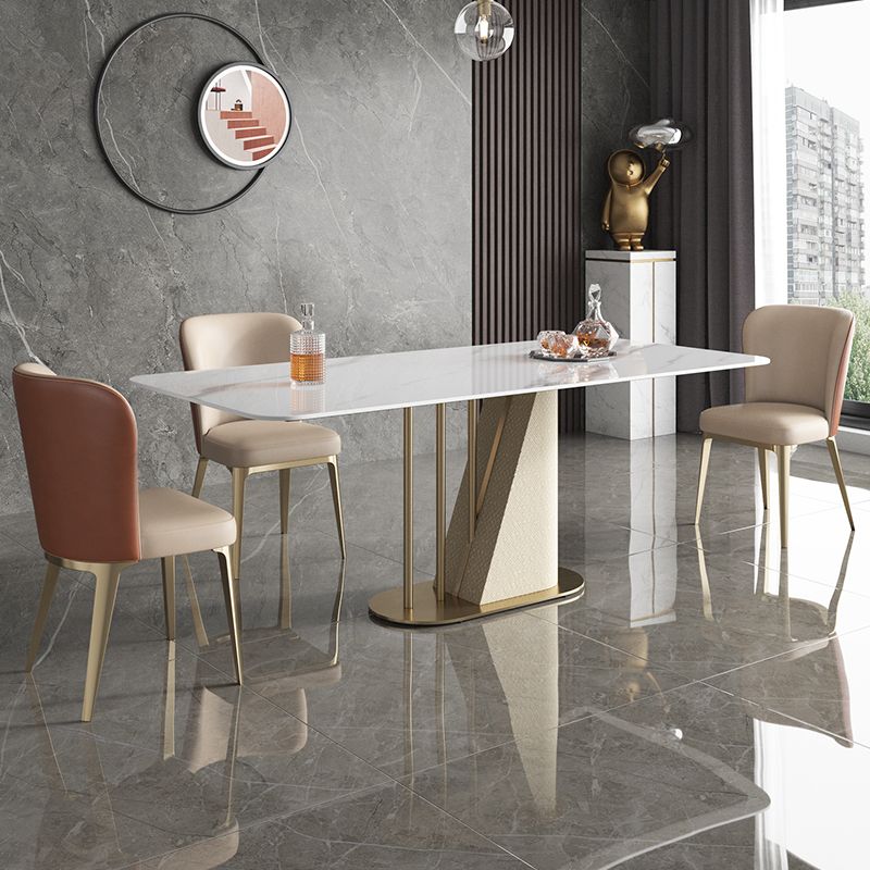 Designer Style Sintered Stone Dining Set Rectangle 1/3/4/5/7 Pieces Table with Chairs