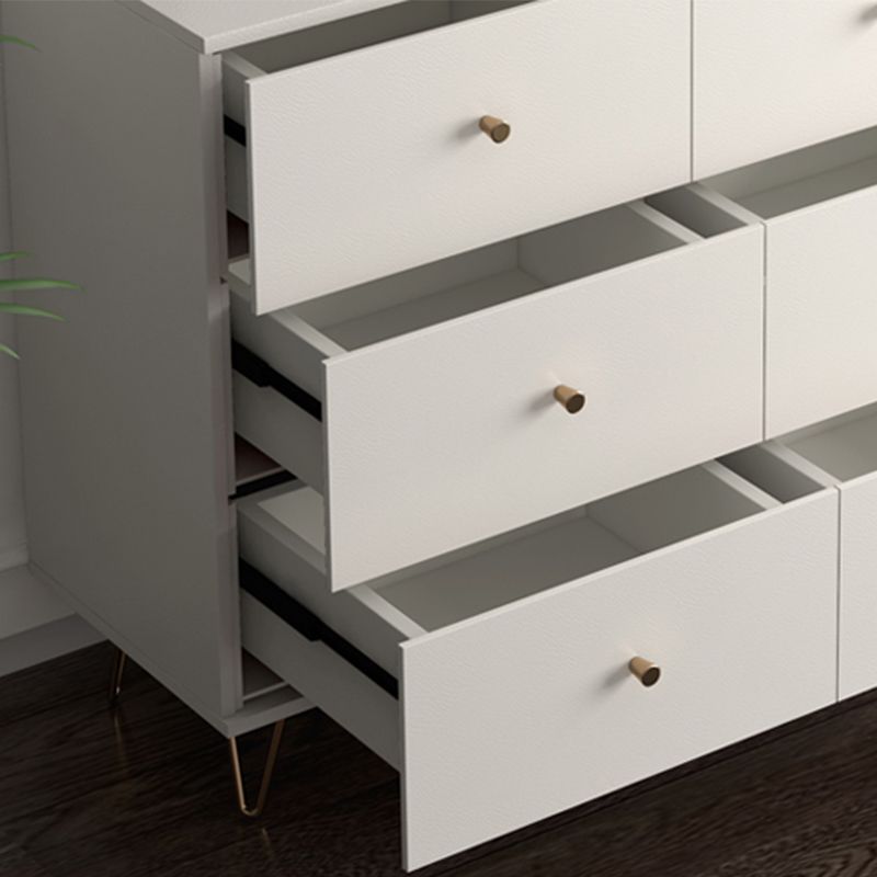 Modern Accent Chest Rectangle Accent Cabinet with Drawers in White
