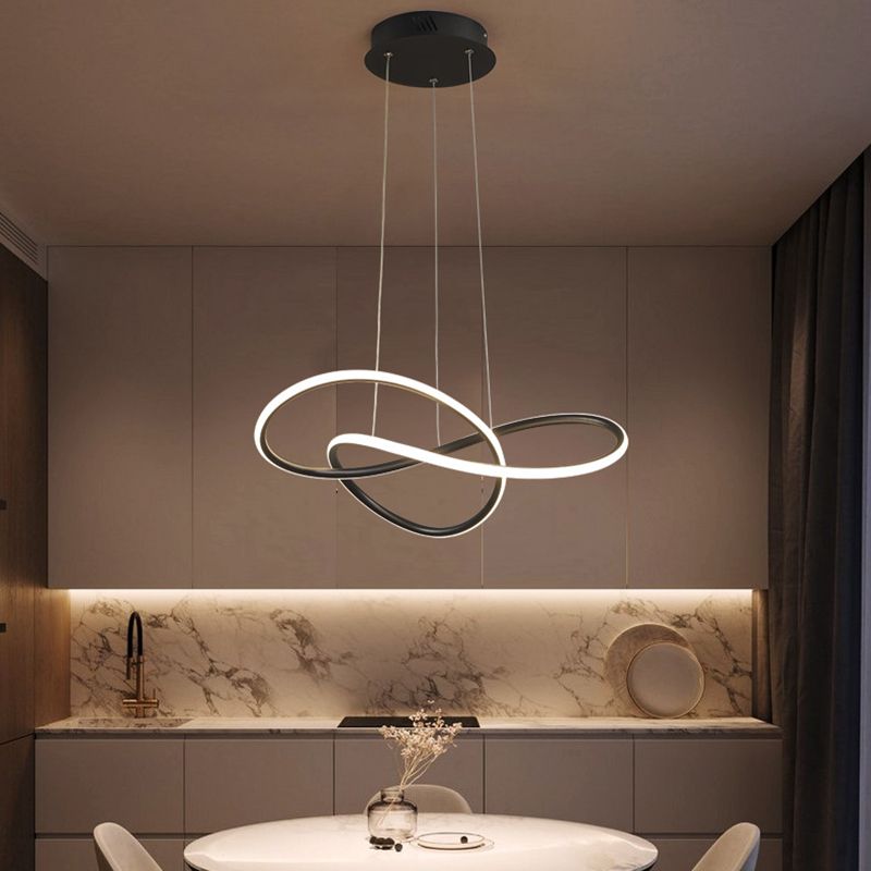 Metallkurven formen Deckenkronleuchter moderner LED -Decke Anhänger Licht für Wohnzimmer