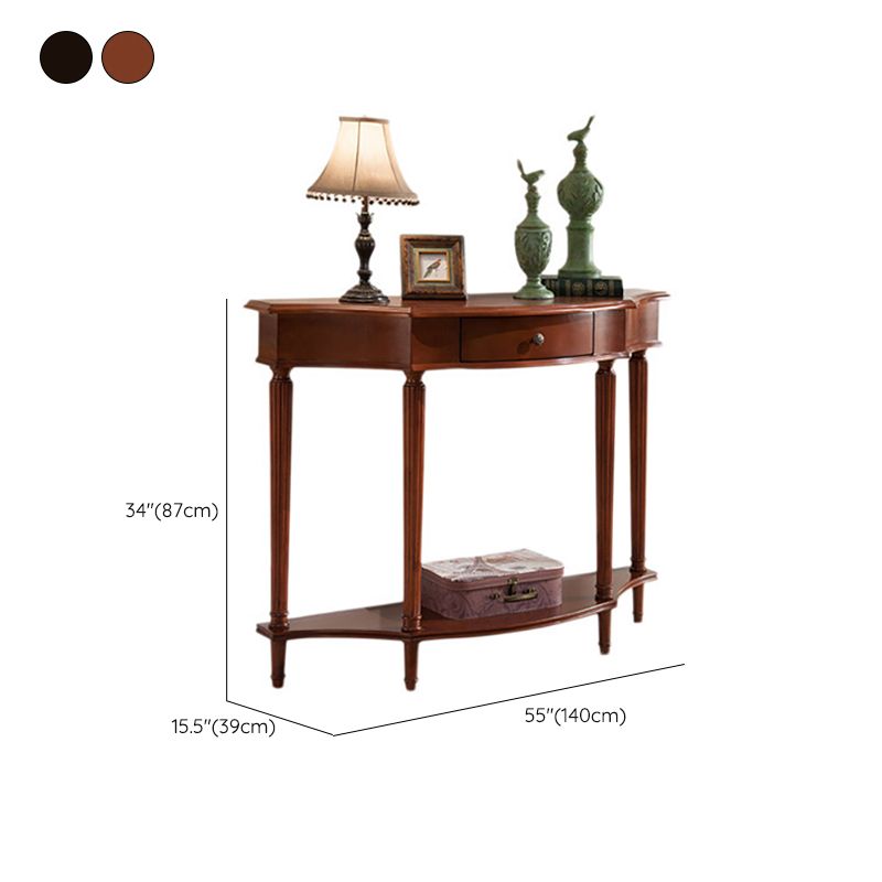 Victorian Rubber Wood End Table Freeform Console Table for Hall