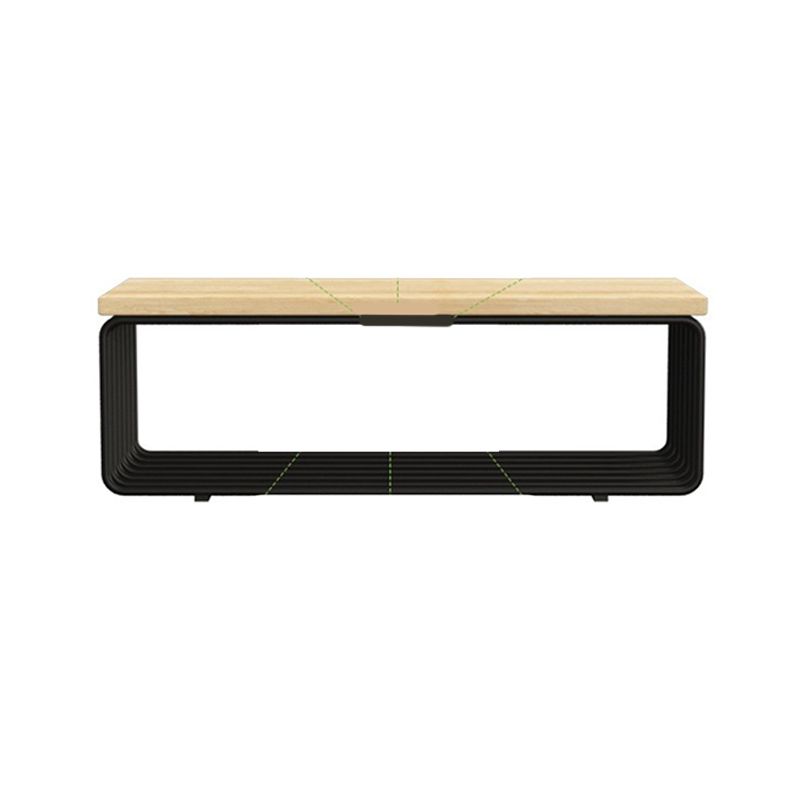 Metal Frame 1 Single Coffee Table Nordic Wood Rectangular Cocktail Table with Storage