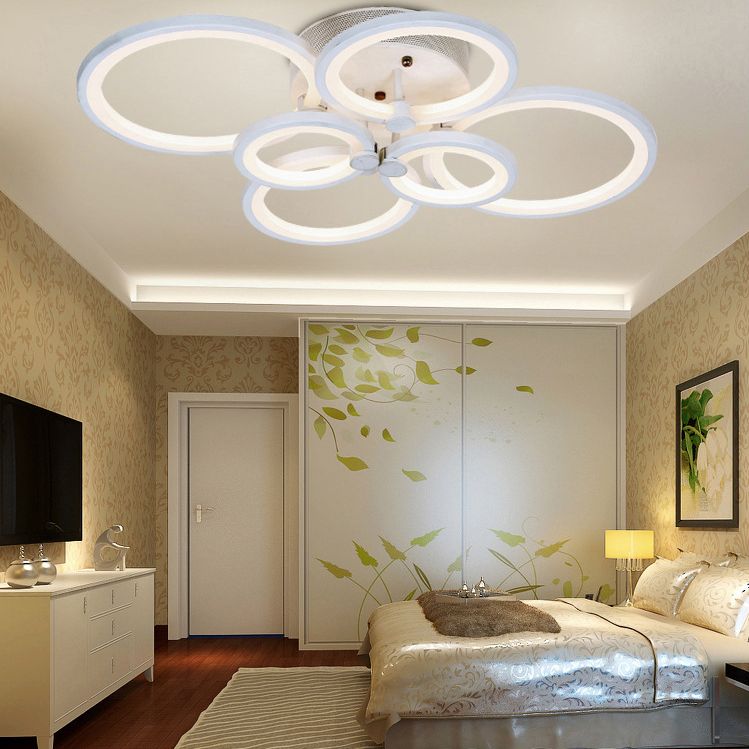 Moderne cirkelvormige schaduw binnen LED plafondlicht acryl semi -spoeling mount