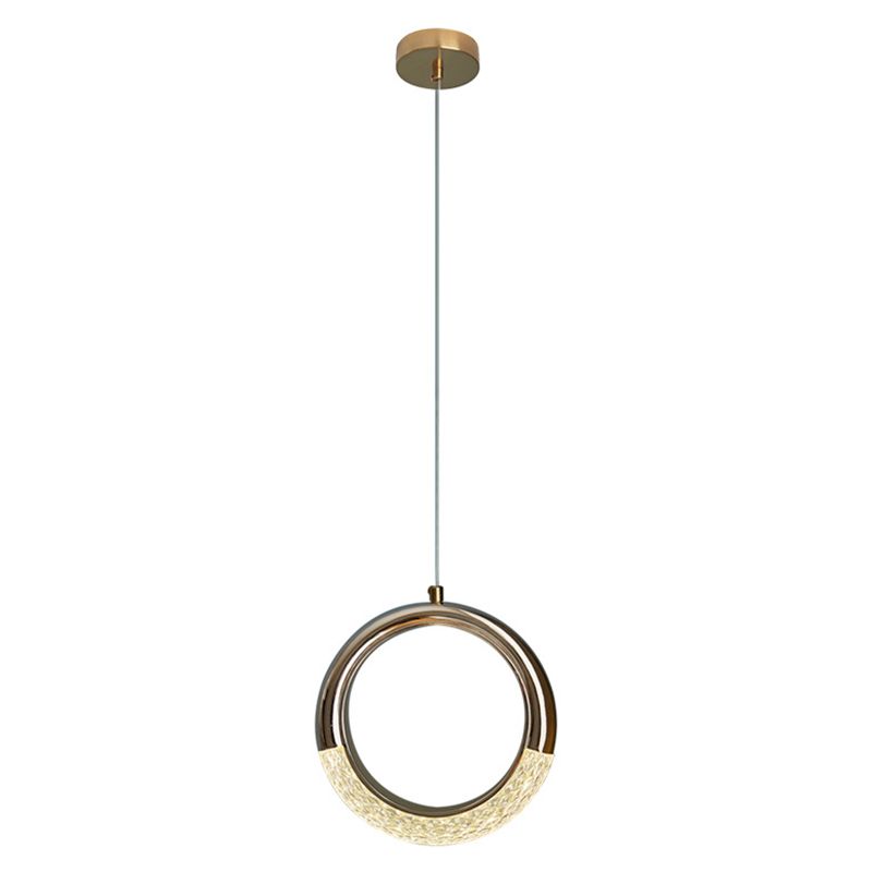 Geometric Hanging Ceiling Light Modern Acrylic LED Bedroom Pendant Light Fixture in Gold