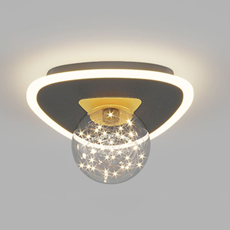 Geometry Shape LED Sky Star Ceiling Lamp Modern Iron 2 Lights Flush Mount for Bedroom