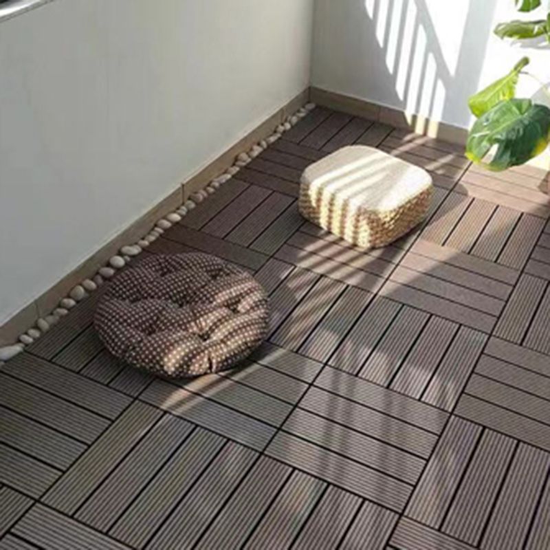 Water-resistant Deck Plank Stripe Composite Square Outdoor Floor Board Patio