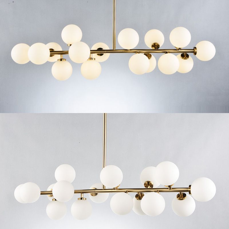 Bubble Island Pendant Light Minimalist Glass Dinning Room Hanging Ceiling Light in Gold
