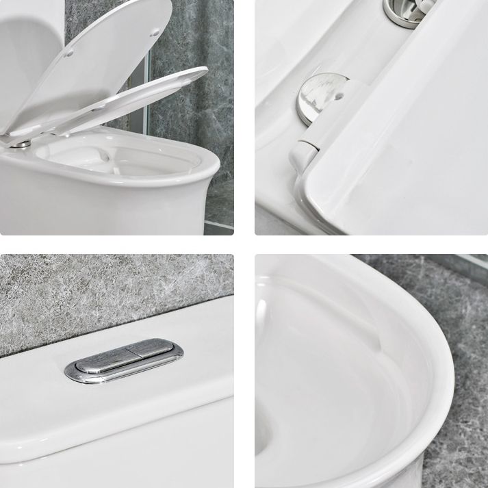 Modern White Flush Toilet Ceramic Elong One-Piece Toilet with Slow Close Seat