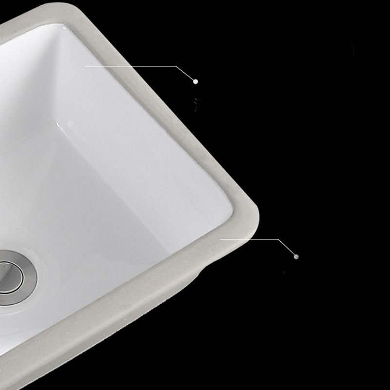 Traditional Undermount Vanity Sink Round Porcelain with Overflow Basin Sink