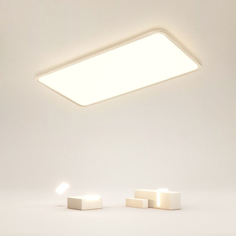 Modern Geometric Shape Ceiling Lamp Acrylic 1 Light Flush Ceiling Light in White