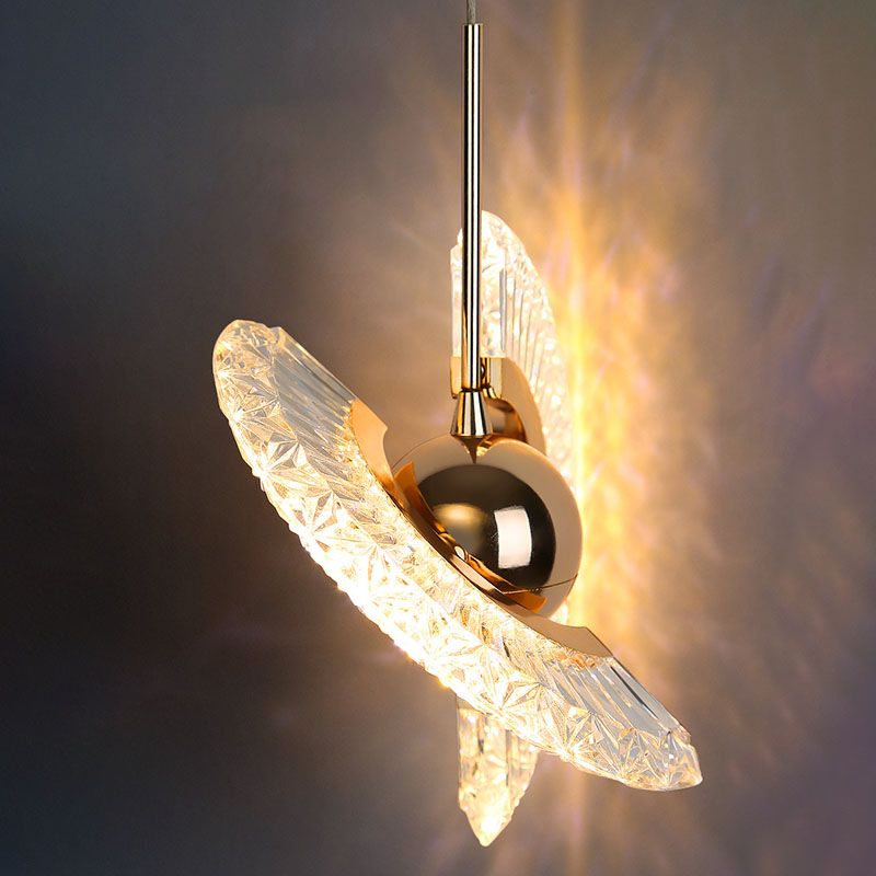 1 Light Plate Hanging Ceiling Light Modern Acrylic Ceiling Light with Hanging Cord for Bedside