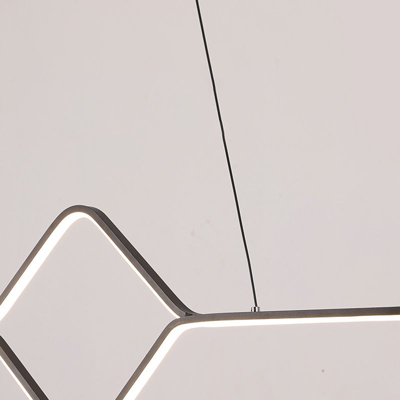 Linear Shape Island Pendant Modern Style Metal 2 Lights Island Lighting for Bedroom