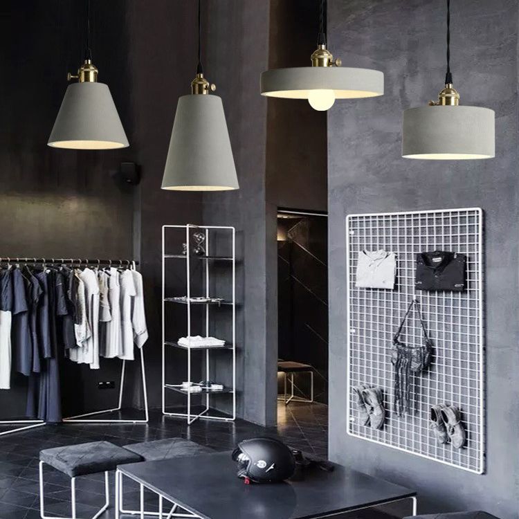 Luci a soffitto a sospensione cemento con tonalità moderna 1 ciondolo luce