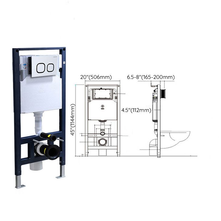 Contemporary Wall Mount Flush Toilet Ceramic Urine Toilet with Seat for Washroom
