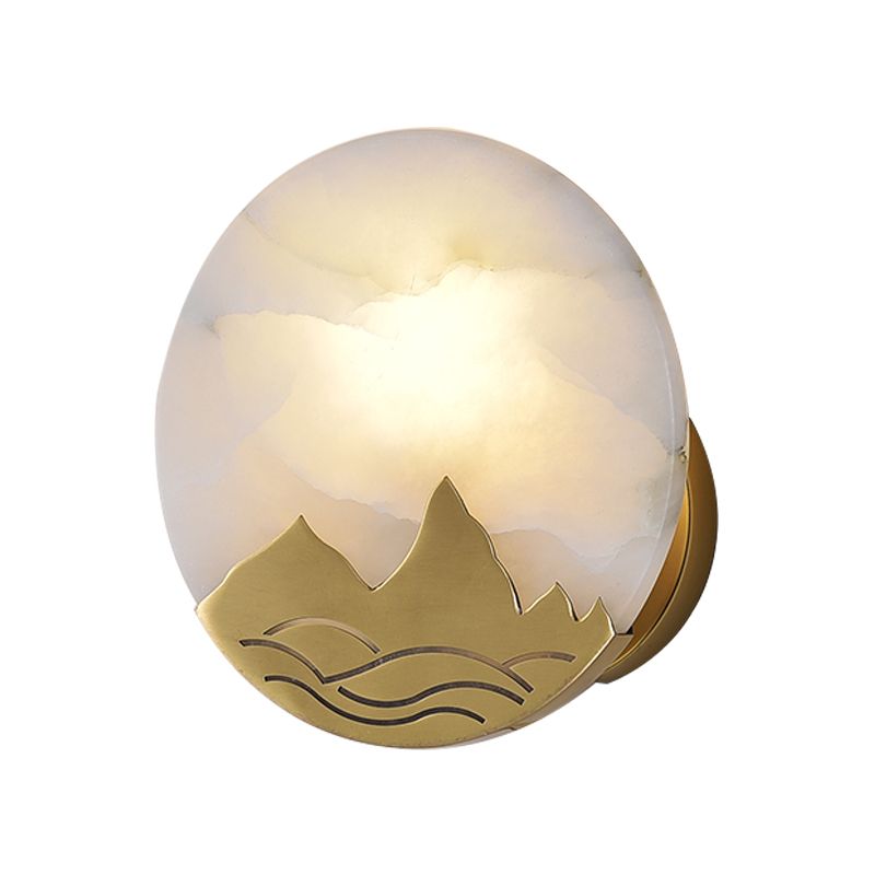 Gold Ring Flush Mount Colonialist Marble 1 Head Living Room Wall Mounted Light