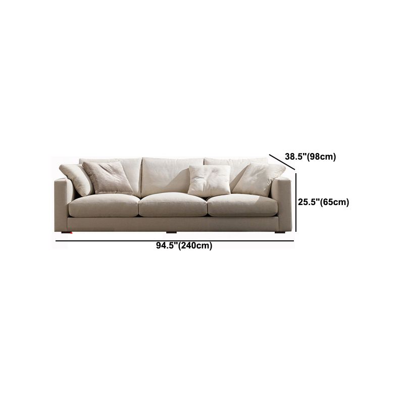 Contemporary Cushions Standard Sofa Fabric Tuxedo Arm Sofa with Pillows