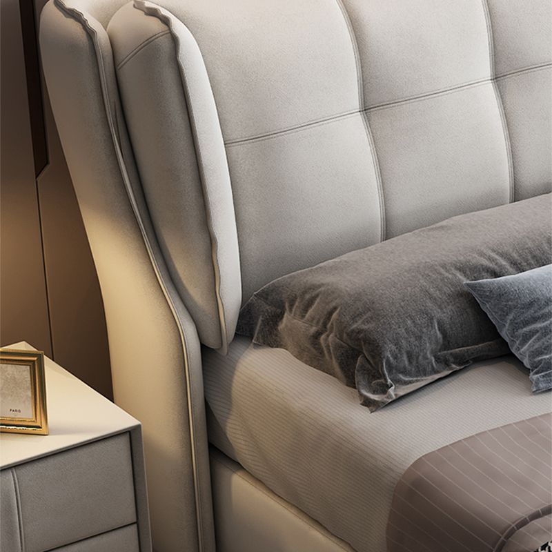 Contemporary Tufted Standard Bed with Wingback Headboard and Legs