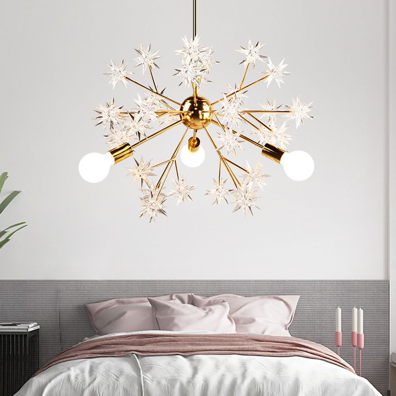 Candelier contemporáneo Candelier Luz Led de cristal Led colgante de techo en oro