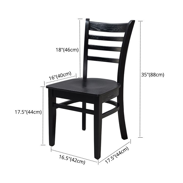 Chaise d'appoint de salle à manger traditionnelle en bois, chaise à dossier en échelle de 16,5 pouces de large pour un usage domestique