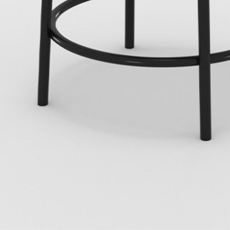 Modern Armless Backless Counter Stool Iron Cafe Bar Stool with Cushion and Pedal