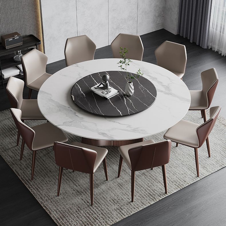 Stone Dining Table Traditional Luxury Round Dining Site Table with Pedestal Base
