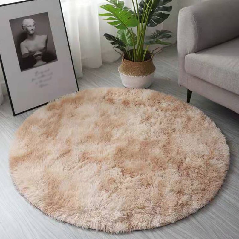 Mehrfarbiger, schlichter Batik-Teppich, moderner Shag-Teppich mit runder Fläche, Polyester-Teppich mit rutschfester Rückseite für die Inneneinrichtung