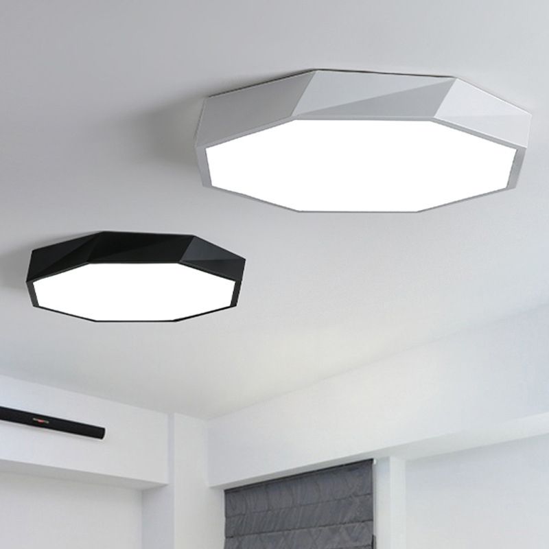 LED-Unterputzbeleuchtung für Schlafzimmer, Unterputzleuchte im minimalistischen Stil mit geometrischem Metallschirm