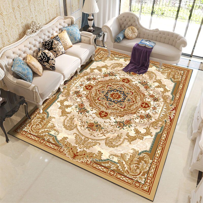 Navy Modern Carpet Blended Graphic Carpet Non-Slip Backing Carpet for Living Room