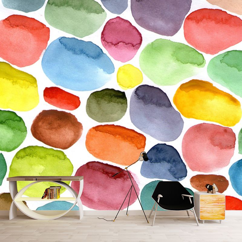 Tapetenwandbild in voller Größe, künstlerisches, hübsches Aquarell-Wanddekor in Grün