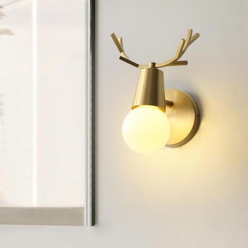 Postmodern Wall Lamp Metallic Shade Wall Light Sconce for Sitting Room