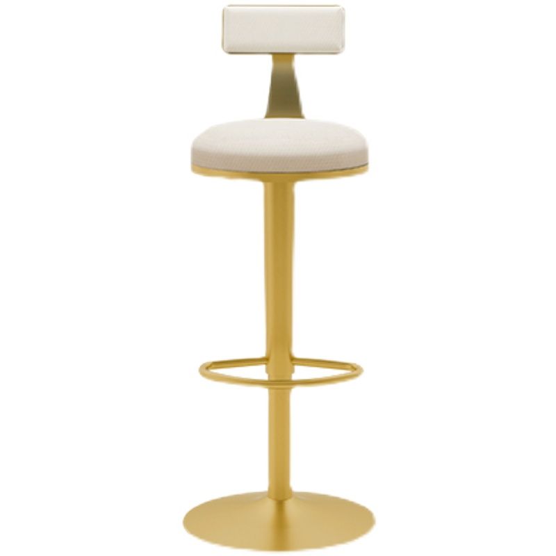 Glam Liftable Backrest Counter Stool Iron Household Bar Stool with Cushion
