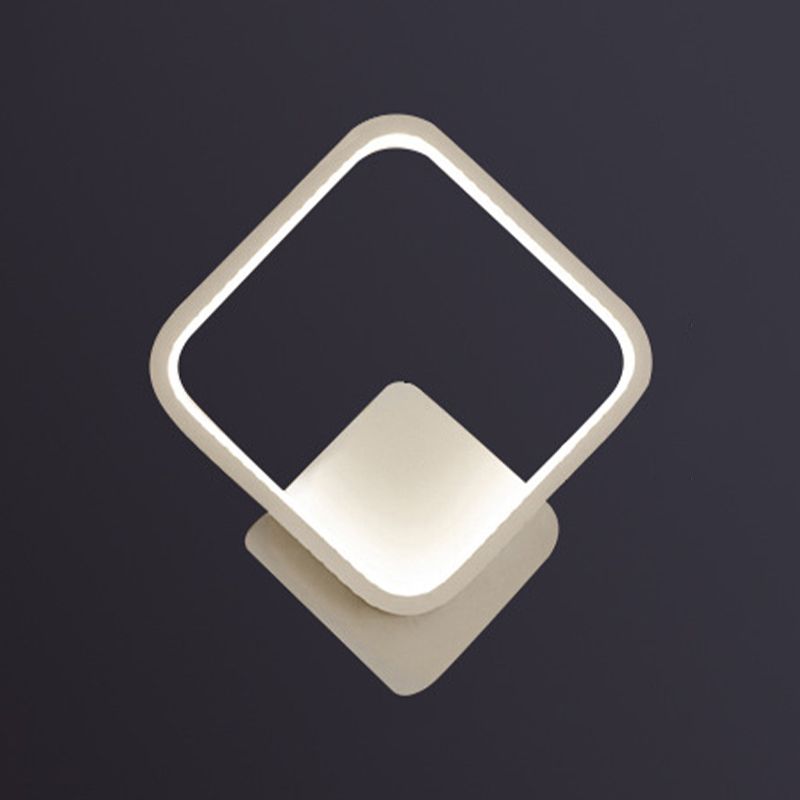 Metal Modern Wall Sconce Geometric Shape Wall Light with Silicone Shade for Bedroom