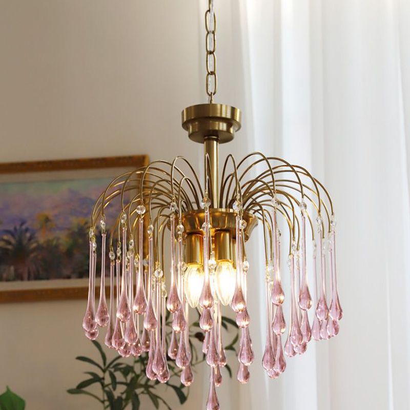 American Water Droplets Shape Chandelier Gold Chandelier Pendant for Dining Room