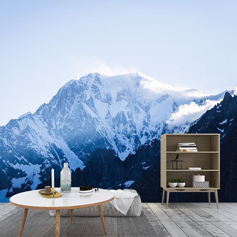 White Mountain Wall Paper Murals for Home Moisture Resistant, Personalised Size