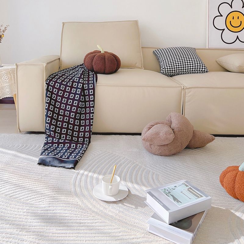 Modern Living Room Area Carpet Grey Solid Color Area Rug Polyester Non-Slip Backing Rug