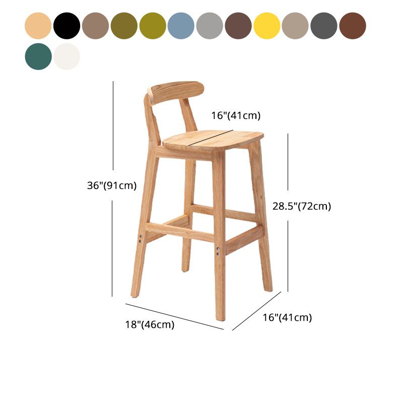 Scandinavian Rubberwood Home Barstool Matte Finish Upholstered Stool