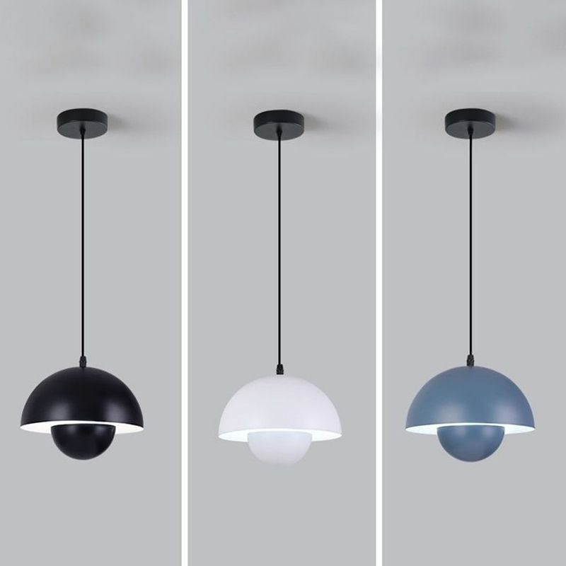 Colorful Dome Shape Pendant Light Nordic Metal Hanging Pendant for Living Room
