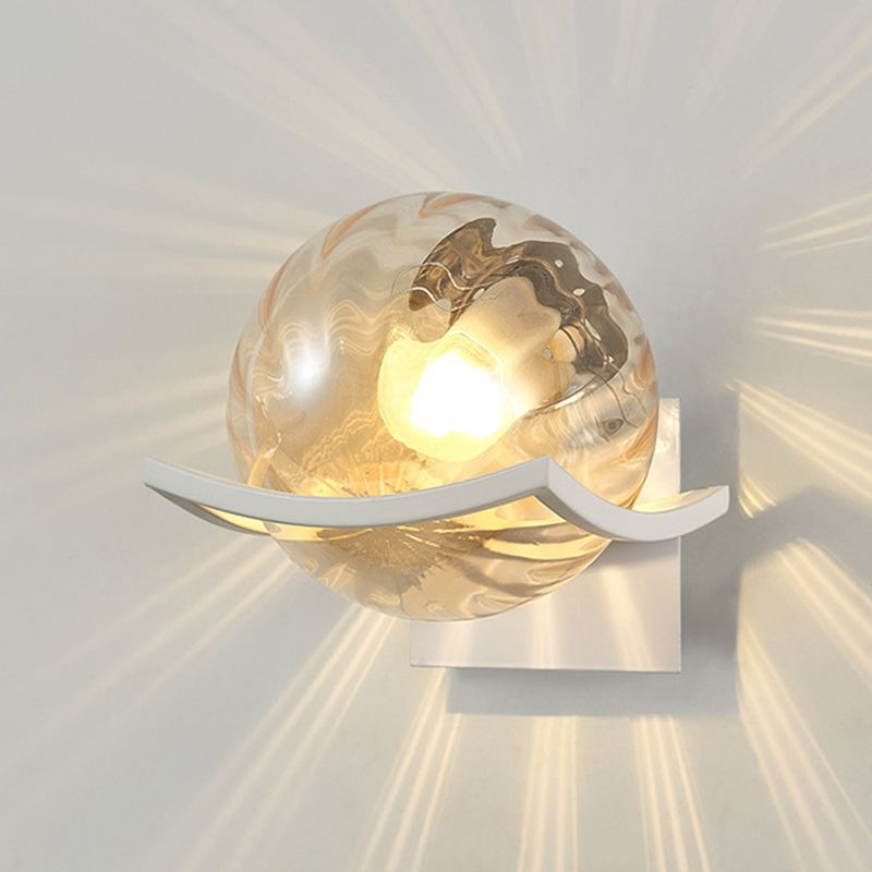 Moderne nordische Kugel Wandmontage Leuchte Glas 1 Lichtwandlampen für Wohnzimmer