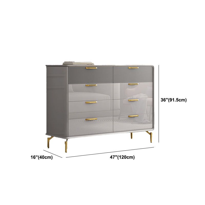 Bedroom Glam Storage Chest Stone 16"Wide Chest in Gray with Drawers