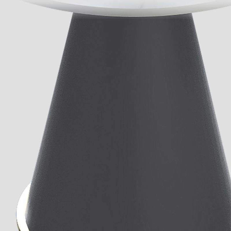 Modern Style Single Leg Base Solid Color Round Top Slate Coffee Table