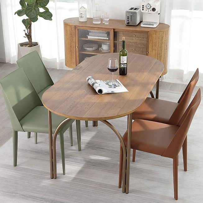 Moderner Stil Masster Holz Esstisch Brauner ovaler Tisch mit 4 Beinen für Esszimmer