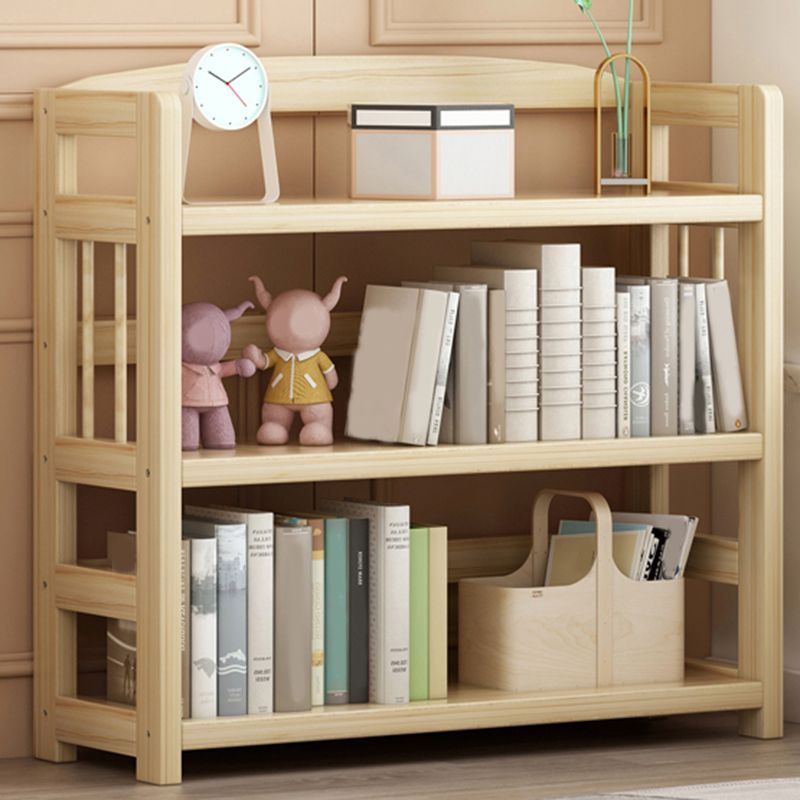 Scandinavian Standard Kids Bookcase Natural Solid Wood Freestanding Shelf