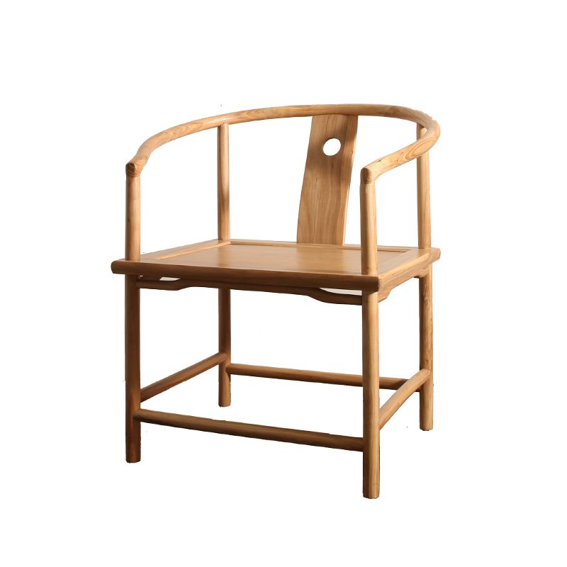 Traditional Style Dining Chair Dining Arm Side Chairs with Wooden Legs