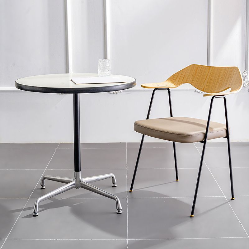 Industrial Upholstered Arm Chair Metal Dining Room Kitchen Chair