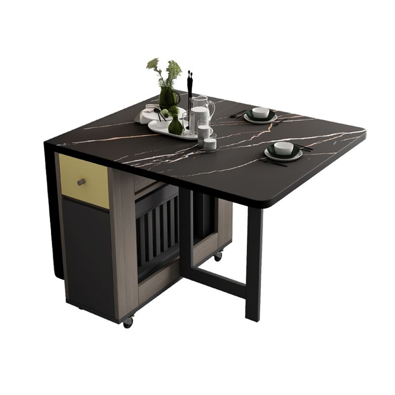 Mid-Century Modern Dining Table Rectangle Drop-Leaf 59" Dining Table(only table)