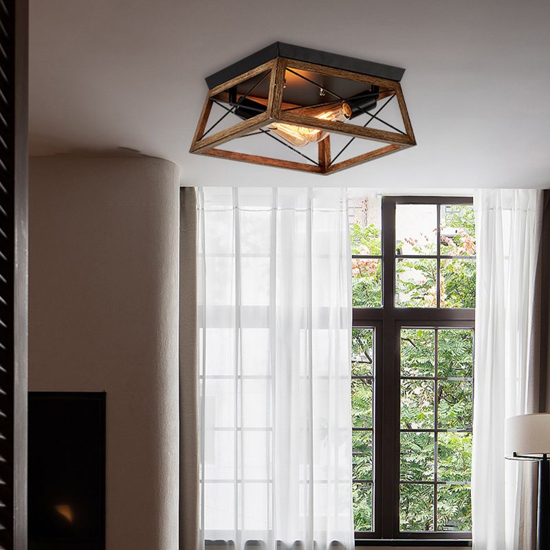 Squared Flush Mount Ceiling Light Industrial Flush Mount Lighting