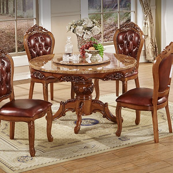 51.18'' Vitoria Round Shape Table Kitchen Dining Table with Pedestal Base