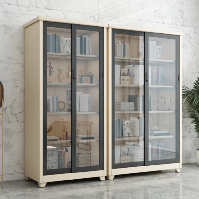 Contemporary Style 1-Door Wardrobe Glass Wardrobe Closet with Shelves
